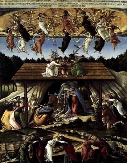 BOTTICELLI, Sandro The Mystical Nativity France oil painting art